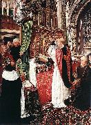 Master of Saint Giles The Mass of St Gilles oil painting on canvas